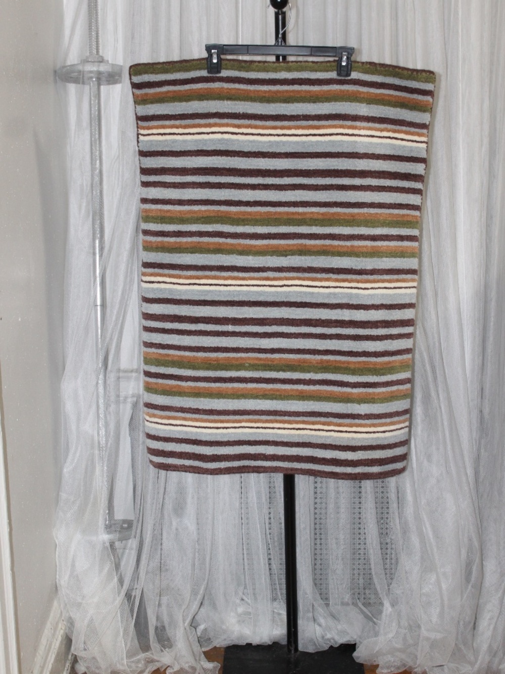 Williams Sonoma.  Striped Hadloom Double Back Rug.  Sz. 2"x3"